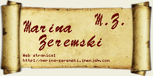 Marina Zeremski vizit kartica